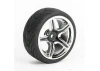 Fastrax 1:10 Street Tread Tyres on 5 Spoke Black/Chrome Wheels (4)