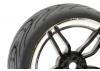 Fastrax 1:10 Street Tread Tyres on 10 Spoke Black/Chrome Wheels (4)