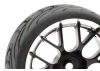 Fastrax 1:10 Street Tread Tyres Mounted on 14 Spoke Black/Chrome Wheels (4)