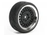 Fastrax 1:10 Street Tread Tyres on Classic Black/Chrome Wheels (4)