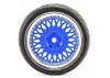 Fastrax 1:10 Street Tread Tyres on Classic Blue/Chrome Wheels (4)