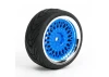 Fastrax 1:10 Street Tread Tyres on Classic Blue/Chrome Wheels (4)