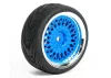 Fastrax 1:10 Street Tread Tyres on Classic Blue/Chrome Wheels (4)