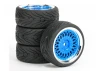 Fastrax 1:10 Street Tread Tyres on Classic Blue/Chrome Wheels (4)