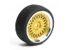 Fastrax 1:10 Street Tread Tyres on Classic Gold/Chrome Wheels (4)