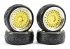 Fastrax 1:10 Street Tread Tyres on Classic Gold/Chrome Wheels (4)