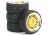 Fastrax 1:10 Street Tread Tyres on Classic Gold/Chrome Wheels (4)