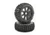 Fastrax 1:8 Rock Block Mounted on 8 Spoke Black Wheels (2)