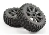 Fastrax 1:8 Rock Block Mounted on 8 Spoke Black Wheels (2)