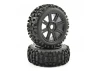 Fastrax 1:8 Rock Block Mounted on 8 Spoke Black Wheels (2)