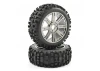 Fastrax 1:8 Rock Block Mounted on 8 Spoke Black Chrome Wheels (2)