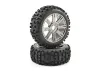 Fastrax 1:8 Rock Block Mounted on 8 Spoke Black Chrome Wheels (2)