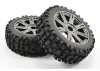 Fastrax 1:8 Rock Block Mounted on 8 Spoke Black Chrome Wheels (2)
