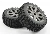 Fastrax 1:8 Rock Block Mounted on 8 Spoke Black Chrome Wheels (2)