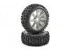 Fastrax 1:8 Rock Block Mounted on 8 Spoke Black Chrome Wheels (2)