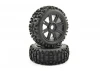 Fastrax 1:8 Rock Block Mounted on 8 Spoke Black Wheels (2)