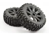 Fastrax 1:8 Rock Block Mounted on 8 Spoke Black Wheels (2)