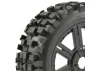 Fastrax 1:8 Rock Block Mounted on 8 Spoke Black Wheels (2)