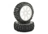 Fastrax 1:8 Rock Block Mounted on 8 Spoke White Wheels (2)