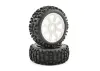 Fastrax 1:8 Rock Block Mounted on 8 Spoke White Wheels (2)