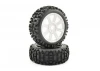 Fastrax 1:8 Rock Block Mounted on 8 Spoke White Wheels (2)