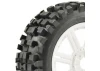 Fastrax 1:8 Rock Block Mounted on 8 Spoke White Wheels (2)