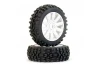 Fastrax 1:8 Grator Tyres Mounted On 6-Spoke White (2)