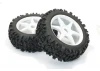 Fastrax 1:8 Grator Tyres Mounted On 6-Spoke White (2)