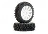 Fastrax 1:8 Grator Tyres Mounted On 6-Spoke White (2)