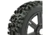 Fastrax 1:8 Maze Tyres Mounted on 8 Spoke Black Wheels (2)