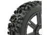Fastrax 1:8 Maze Tyres Mounted on 8 Spoke Black Wheels (2)