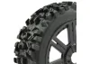 Fastrax 1:8 Maze Tyres Mounted on 8 Spoke Black Wheels (2)
