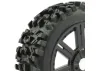 Fastrax 1:8 Maze Tyres Mounted on 8 Spoke Black Wheels (2)