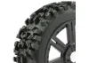Fastrax 1:8 Maze Tyres Mounted on 8 Spoke Black Wheels (2)