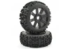 Fastrax 1:8 Maze Tyres Mounted on 8 Spoke Black Wheels (2)