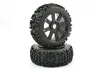 Fastrax 1:8 Maze Tyres Mounted on 8 Spoke Black Wheels (2)