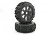 Fastrax 1:8 Maze Tyres Mounted on 8 Spoke Black Wheels (2)