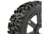 Fastrax 1:8 Maze Tyres Mounted on 8 Spoke Black Wheels (2)