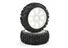 Fastrax 1:8 Maze Tyres Mounted on 8 Spoke White Wheels (2)