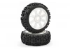 Fastrax 1:8 Maze Tyres Mounted on 8 Spoke White Wheels (2)