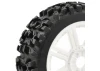 Fastrax 1:8 Maze Tyres Mounted on 8 Spoke White Wheels (2)