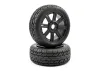 Fastrax 1:8 Eagle Road Tread Tyres Mounted on Black Wheels (2)