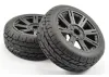 Fastrax 1:8 Eagle Road Tread Tyres Mounted on Black Wheels (2)