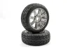Fastrax 1:8 Eagle Road Tread Tyres Mounted on Black Chrome Wheels (2)