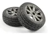 Fastrax 1:8 Eagle Road Tread Tyres Mounted on Black Chrome Wheels (2)
