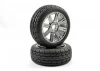 Fastrax 1:8 Eagle Road Tread Tyres Mounted on Black Chrome Wheels (2)