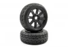 Fastrax 1:8 Eagle Road Tread Tyres Mounted on Black Wheels (2)