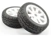 Fastrax 1:8 Eagle Road Tread Tyres Mounted on White Wheels (2)