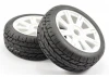 Fastrax 1:8 Eagle Road Tread Tyres Mounted on White Wheels (2)