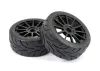 Fastrax 1:8 Buggy Arrow Treaded Tyres - Mounted On 12 Spoke Black 17mm Hex Wheels (2)